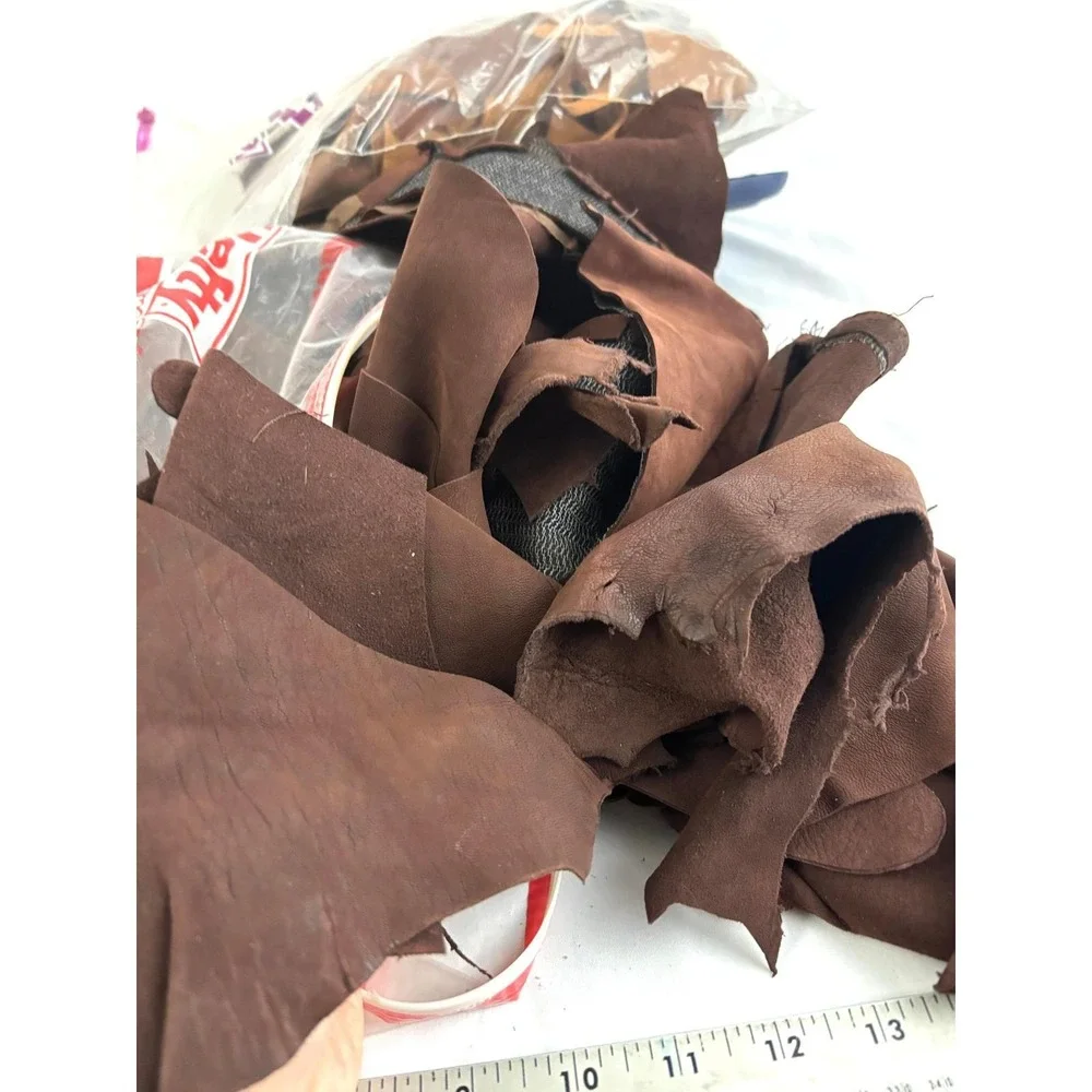 Genuine Leather Scrap Lot 8 LBS Mixed Pieces Upholstery Craft‎ DIY